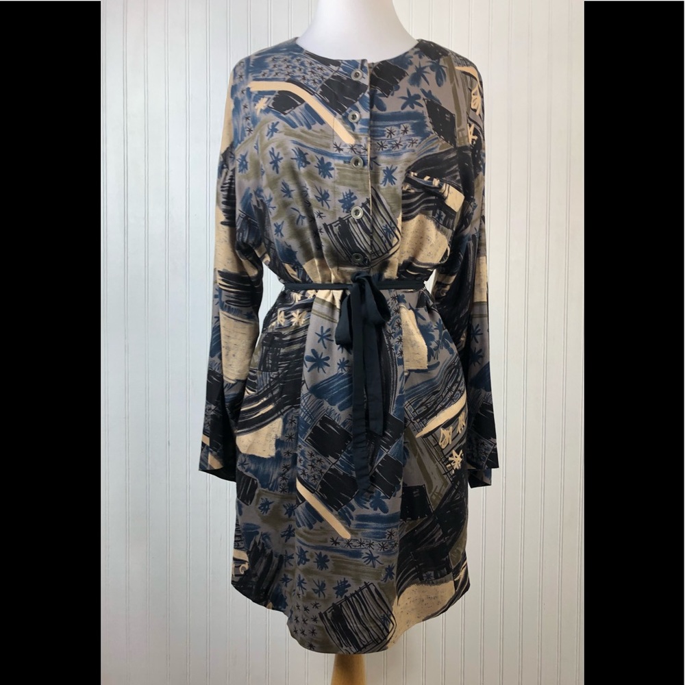 Cathy Hardwick Women's Vintage Waist Tie Multicolor Dress Sz 8